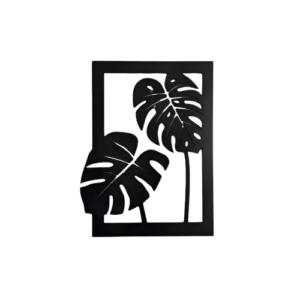 Modern Metal Monstera Leaf Wall Art Framed Silhouette
