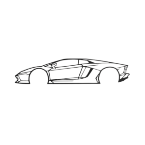 Lamborghini Aventador Profile Vector Line Drawing